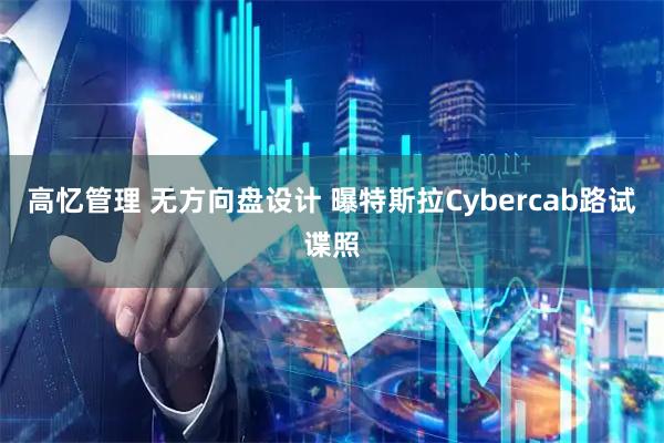 高忆管理 无方向盘设计 曝特斯拉Cybercab路试谍照